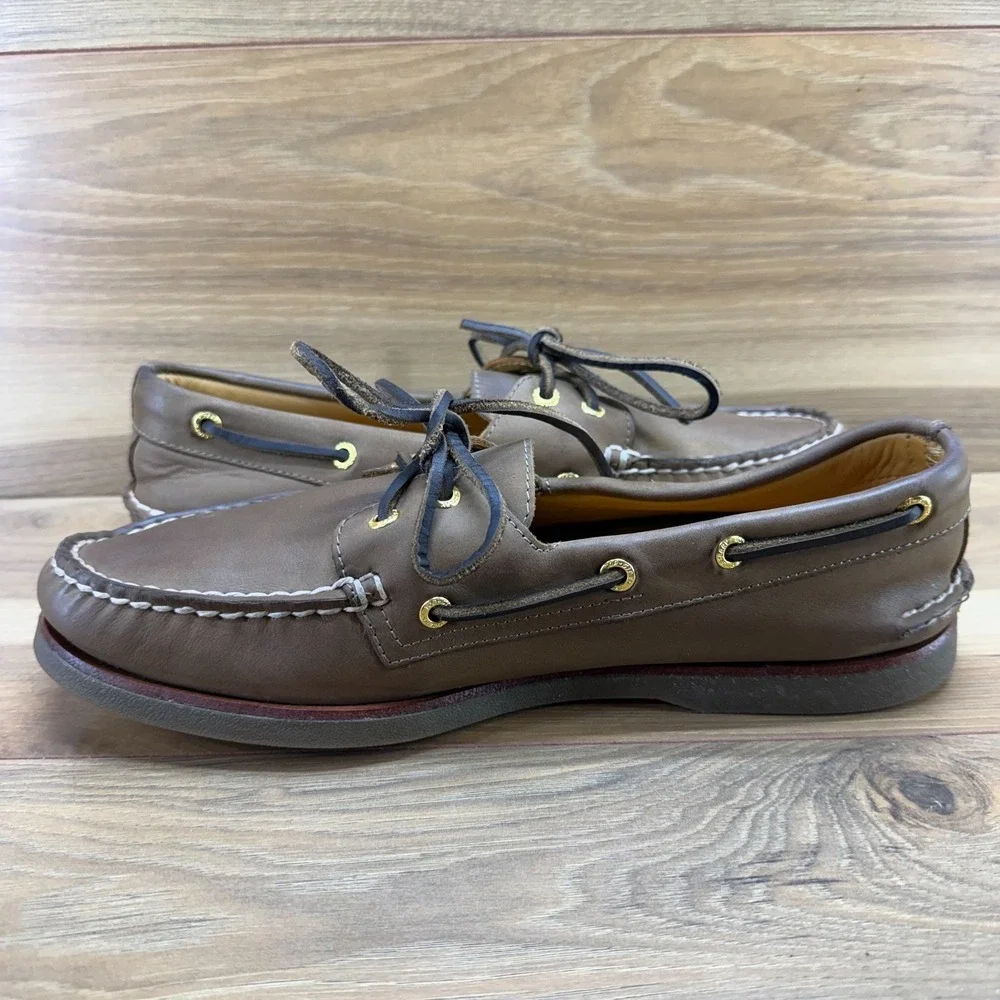 Sperry Gold Cup Boat Dock Loafers Mens 11 M Brown Leather Beach Travel Resort